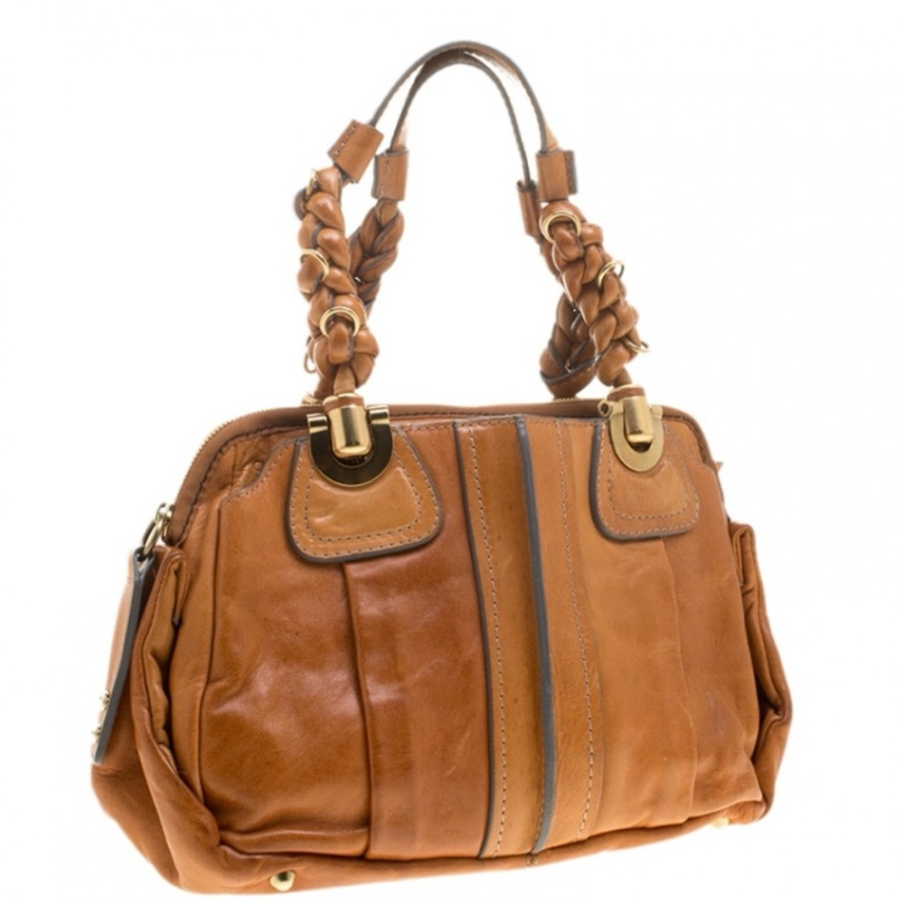 Chloe Tan Leather Satchel Bag
